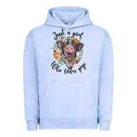 Just A Girl Who Loves Pigs Floral Wreath Urban Hoodie | Teevron
