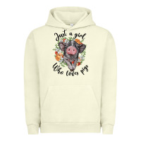 Pigment Pistachio just a girl who loves pigs floral wreath Urban Hoodie - BarkalooDesign
