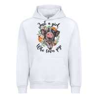 White just a girl who loves pigs floral wreath Urban Hoodie - BarkalooDesign
