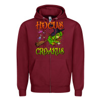 Burgundy hocus croakus Zipper Hoodie - BundleAndBundleShop
