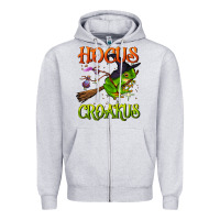 Heather Grey hocus croakus Zipper Hoodie - BundleAndBundleShop