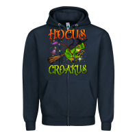 Navy hocus croakus Zipper Hoodie - BundleAndBundleShop