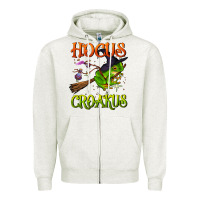 Oatmeal Heather hocus croakus Zipper Hoodie - BundleAndBundleShop