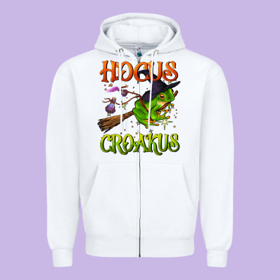 Hocus Croakus Zipper Hoodie Designed By Bundleandbundleshop