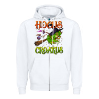 White hocus croakus Zipper Hoodie - BundleAndBundleShop