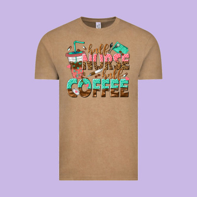 Half Nurse Half Coffee Vintage Tee Designed By Texasbilliewilder