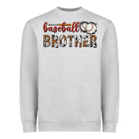 Heather Grey baseball brother with leopard Heavyweight Sweatshirt - texasbilliewilder