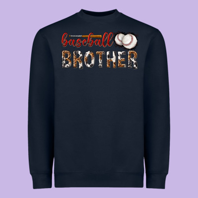 Heavyweight Sweatshirt baseball brother with leopard