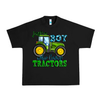 Black just a boy who loves tractors Urban Heavy Tee - Zillion Design Studio