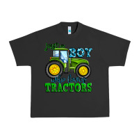 Pigment Black just a boy who loves tractors Urban Heavy Tee - Zillion Design Studio