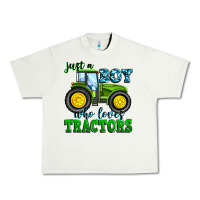Pistachio just a boy who loves tractors Urban Heavy Tee - Zillion Design Studio