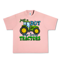 Salmon just a boy who loves tractors Urban Heavy Tee - Zillion Design Studio