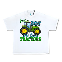 White just a boy who loves tractors Urban Heavy Tee - Zillion Design Studio