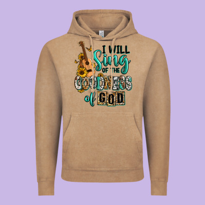 Vintage Hoodie i will sing of the goodness of god