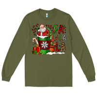 Army Green fa la la la la christmas santa claus coffee cup Long Sleeve Tee - FaDigitalArtStudio
