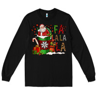 Black fa la la la la christmas santa claus coffee cup Long Sleeve Tee - FaDigitalArtStudio