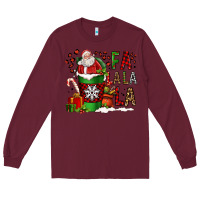 Burgundy fa la la la la christmas santa claus coffee cup Long Sleeve Tee - FaDigitalArtStudio