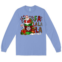 Colony Blue fa la la la la christmas santa claus coffee cup Long Sleeve Tee - FaDigitalArtStudio