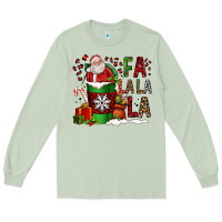 Fa La La La La Christmas Santa Claus Coffee Cup Long Sleeve Tee | Teevron