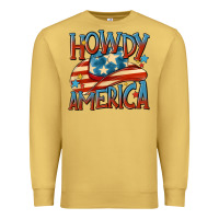 Antique Gold howdy america Premium Sweatshirt - MaliasSmallBusiness