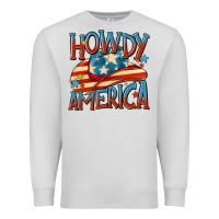 Dove Grey howdy america Premium Sweatshirt - MaliasSmallBusiness