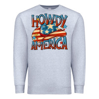 Heather Grey howdy america Premium Sweatshirt - MaliasSmallBusiness