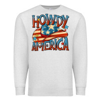 Oatmeal Heather howdy america Premium Sweatshirt - MaliasSmallBusiness