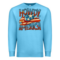 Ocean Blue howdy america Premium Sweatshirt - MaliasSmallBusiness