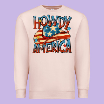 Howdy America Premium Sweatshirt Designed By Maliassmallbusiness