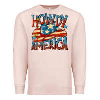 Pale Pink howdy america Premium Sweatshirt - MaliasSmallBusiness