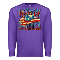 Purple howdy america Premium Sweatshirt - MaliasSmallBusiness