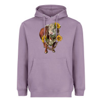 Lavender hereford bull rope and sunflowers Heavyweight Hoodie - LillyAllenDesigns