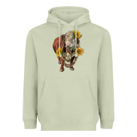 Matcha hereford bull rope and sunflowers Heavyweight Hoodie - LillyAllenDesigns