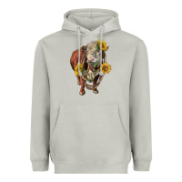 Moon Dust hereford bull rope and sunflowers Heavyweight Hoodie - LillyAllenDesigns