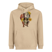 Mushroom hereford bull rope and sunflowers Heavyweight Hoodie - LillyAllenDesigns