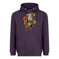 Plum hereford bull rope and sunflowers Heavyweight Hoodie - LillyAllenDesigns