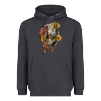 Smoke hereford bull rope and sunflowers Heavyweight Hoodie - LillyAllenDesigns