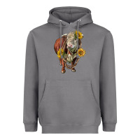 Hereford Bull Rope And Sunflowers Heavyweight Hoodie | Teevron