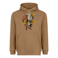 Toasted Coconut hereford bull rope and sunflowers Heavyweight Hoodie - LillyAllenDesigns