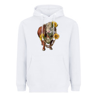 White hereford bull rope and sunflowers Heavyweight Hoodie - LillyAllenDesigns