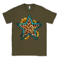 Army Green western leopard star Classic Tee - HRA Design Shop