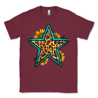 Burgundy western leopard star Classic Tee - HRA Design Shop