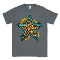 Charcoal Heather western leopard star Classic Tee - HRA Design Shop