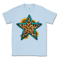 Dusty Blue western leopard star Classic Tee - HRA Design Shop