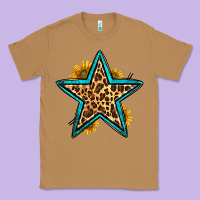 Western Leopard Star Classic Tee Designed By Hra Design Shop