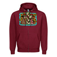 Burgundy Christmas cross Zipper Hoodie - JahusDesignShop
