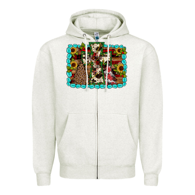 Christmas Cross Zipper Hoodie by JahusDesignShop | Teevron