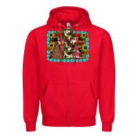 Red Christmas cross Zipper Hoodie - JahusDesignShop