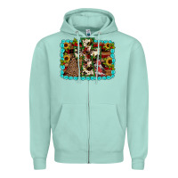 Seafoam Christmas cross Zipper Hoodie - JahusDesignShop