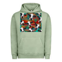 Pigment Oil Green holstein cows with gemstone Urban Hoodie - BarkalooDesign